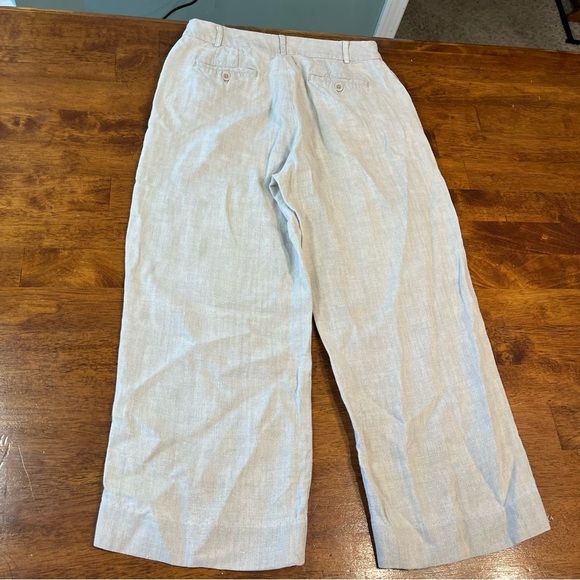 Gap women’s 100% linen tan ivory womens cropped pants size 2 - Picture 6 of 8